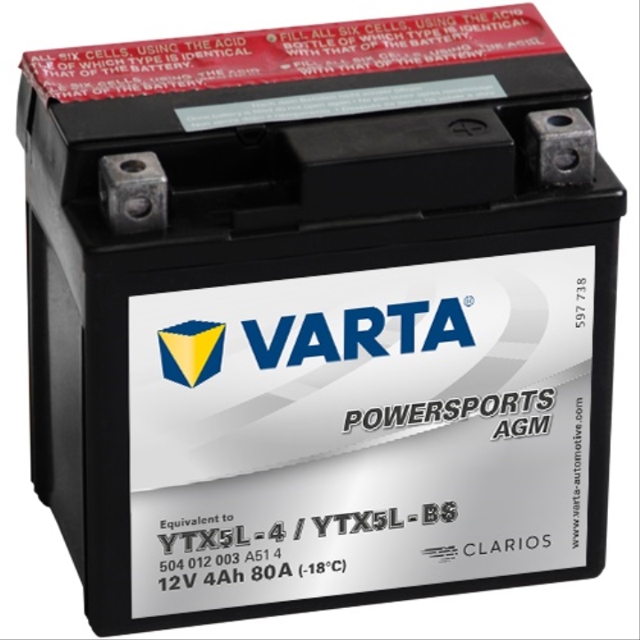 AKÜ MOTOR YT5L-BS 12V4Ah (SUYU YANINDA)