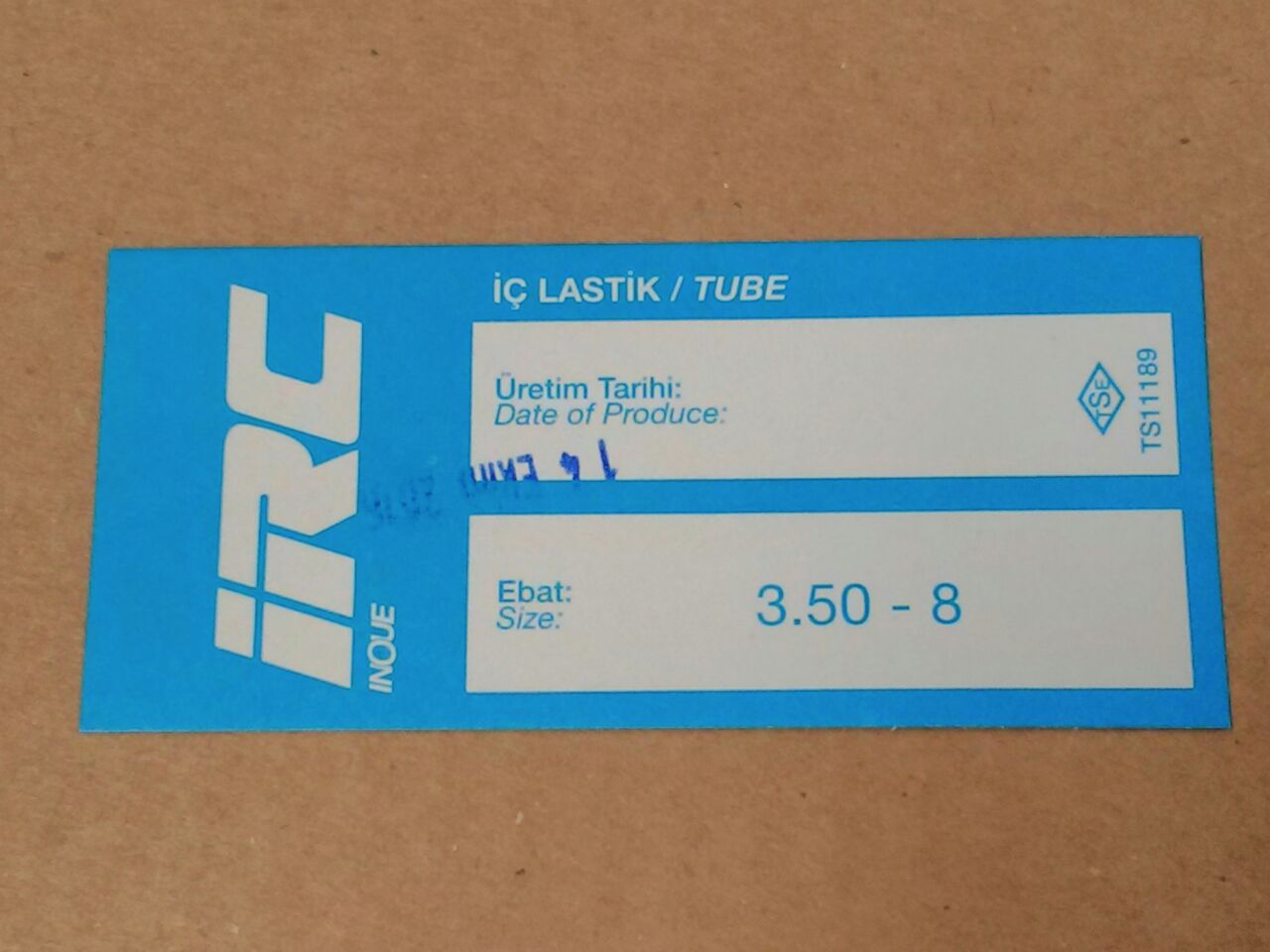 İÇ LASTİK 3.50-8  (EĞRİ SİBOP) (8575) (TR87)