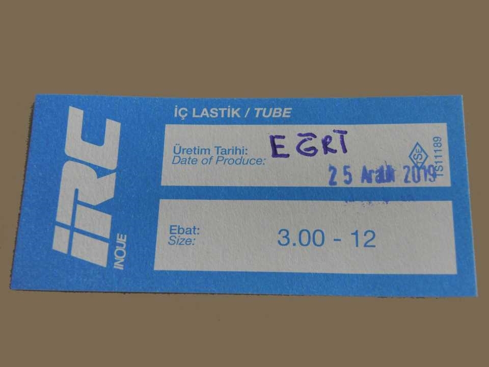 İÇ LASTİK 3.00-12  (EĞRİ SİBOP) (8564)