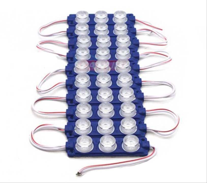 PARMAK LED YUVARLAK CAMLI MAVİ (10 ADET) 12V