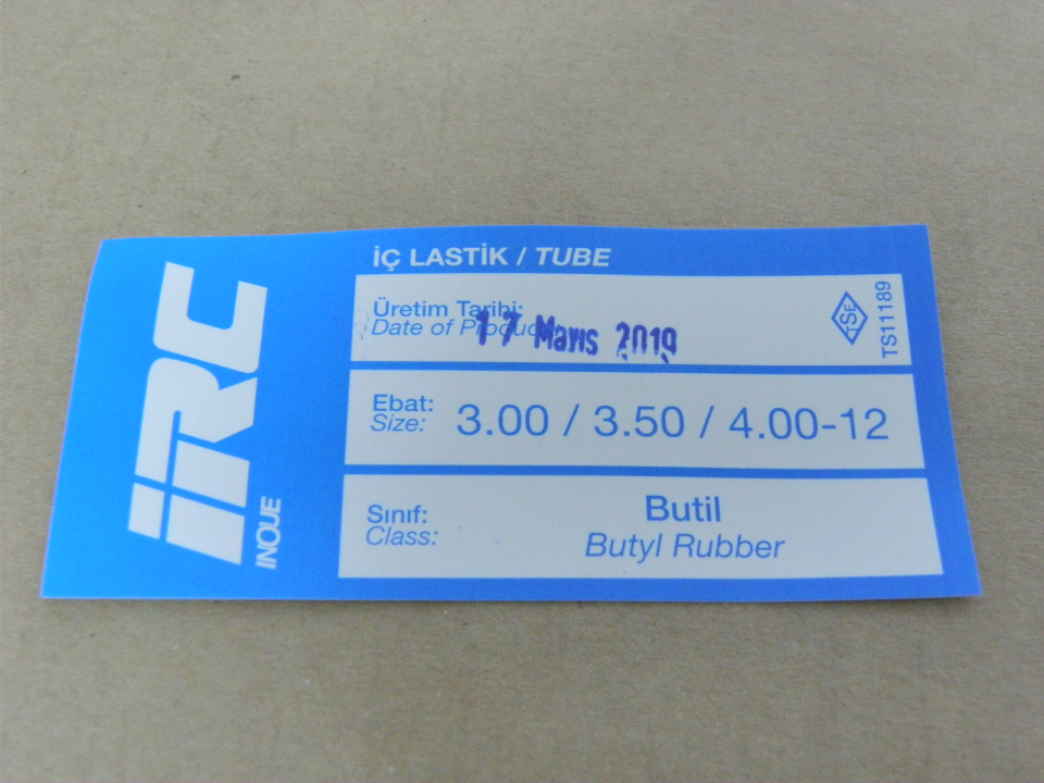 İÇ LASTİK 3.50/4.00-12 (EĞRİ SİBOP) (8652) (TR87)