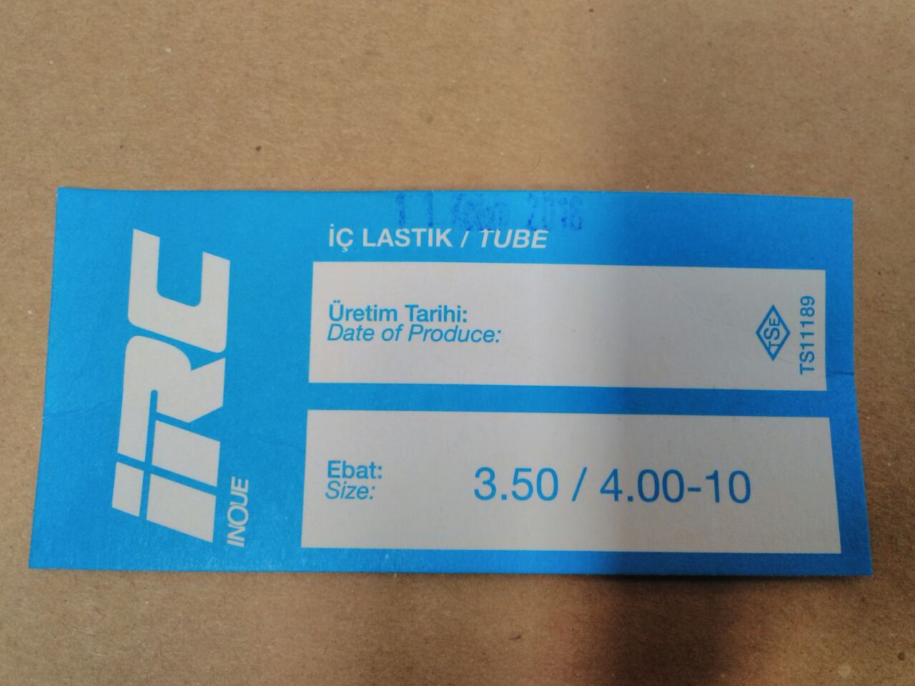 İÇ LASTİK 3.50/4.00-10 (EĞRİ SİBOP) (8572) (TR87)