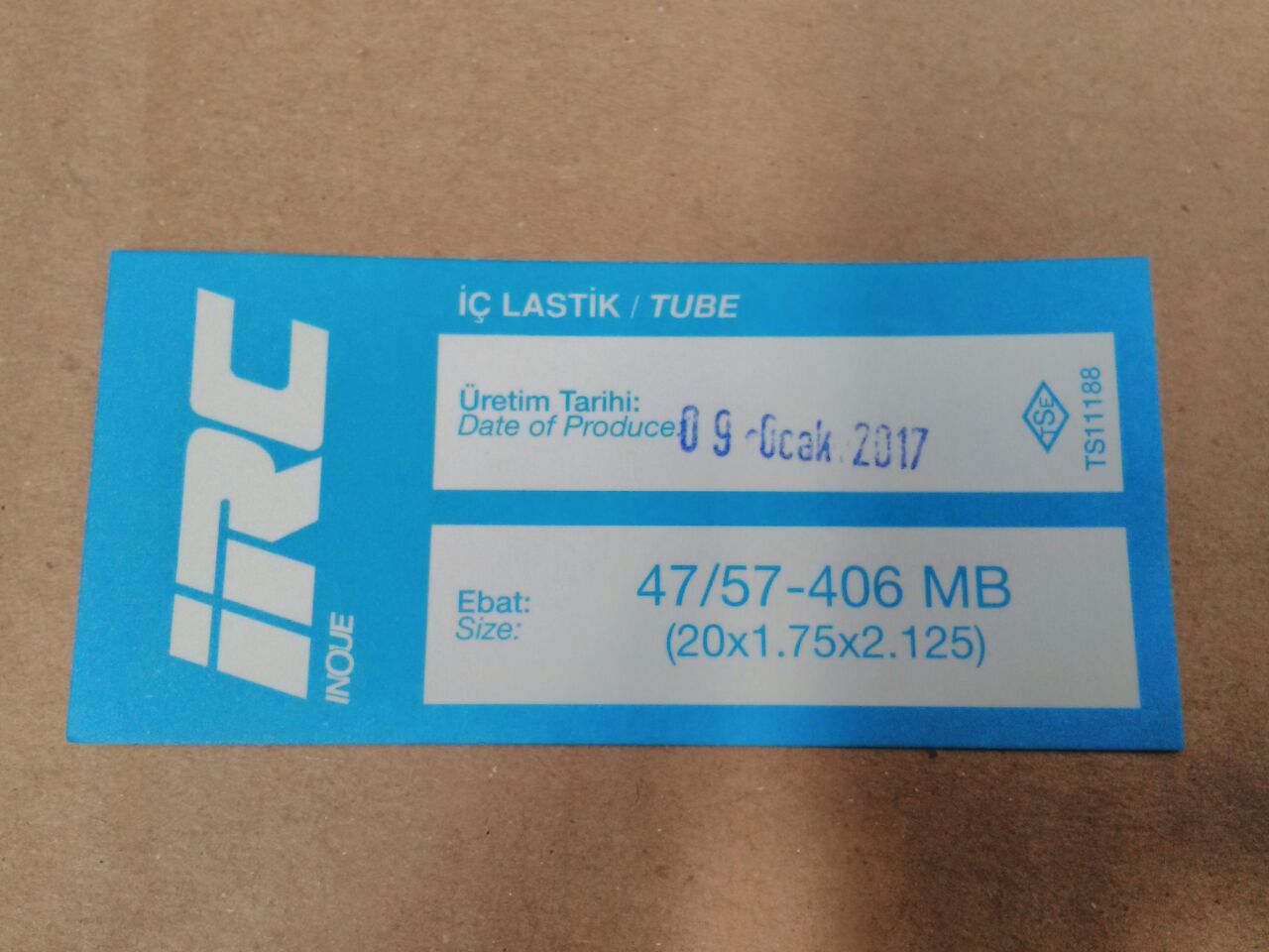 İÇ LASTİK 20x1.75x2.125 (47/57-406 MB) (8606)