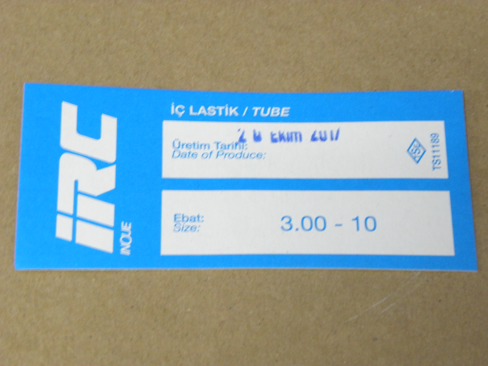 İÇ LASTİK 3.00-10  (EĞRİ SİBOP) (8561)