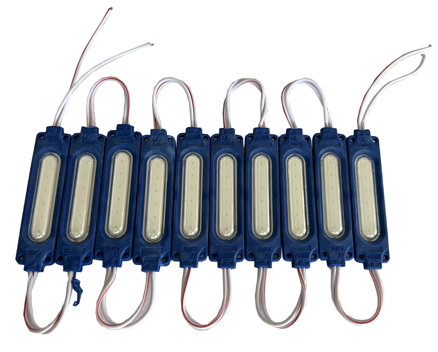 PARMAK LED DİKDÖRTGEN CAMLI MAVİ (10 ADET) 12V