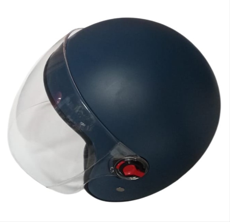 KASK ÇENELİKSİZ (Camlı) MAT MAVİ
