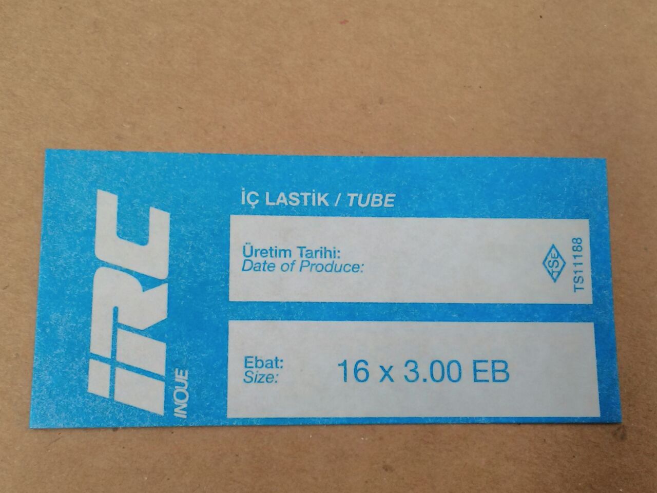 İÇ LASTİK 16x3.00  (EB CR-202)  (8507)