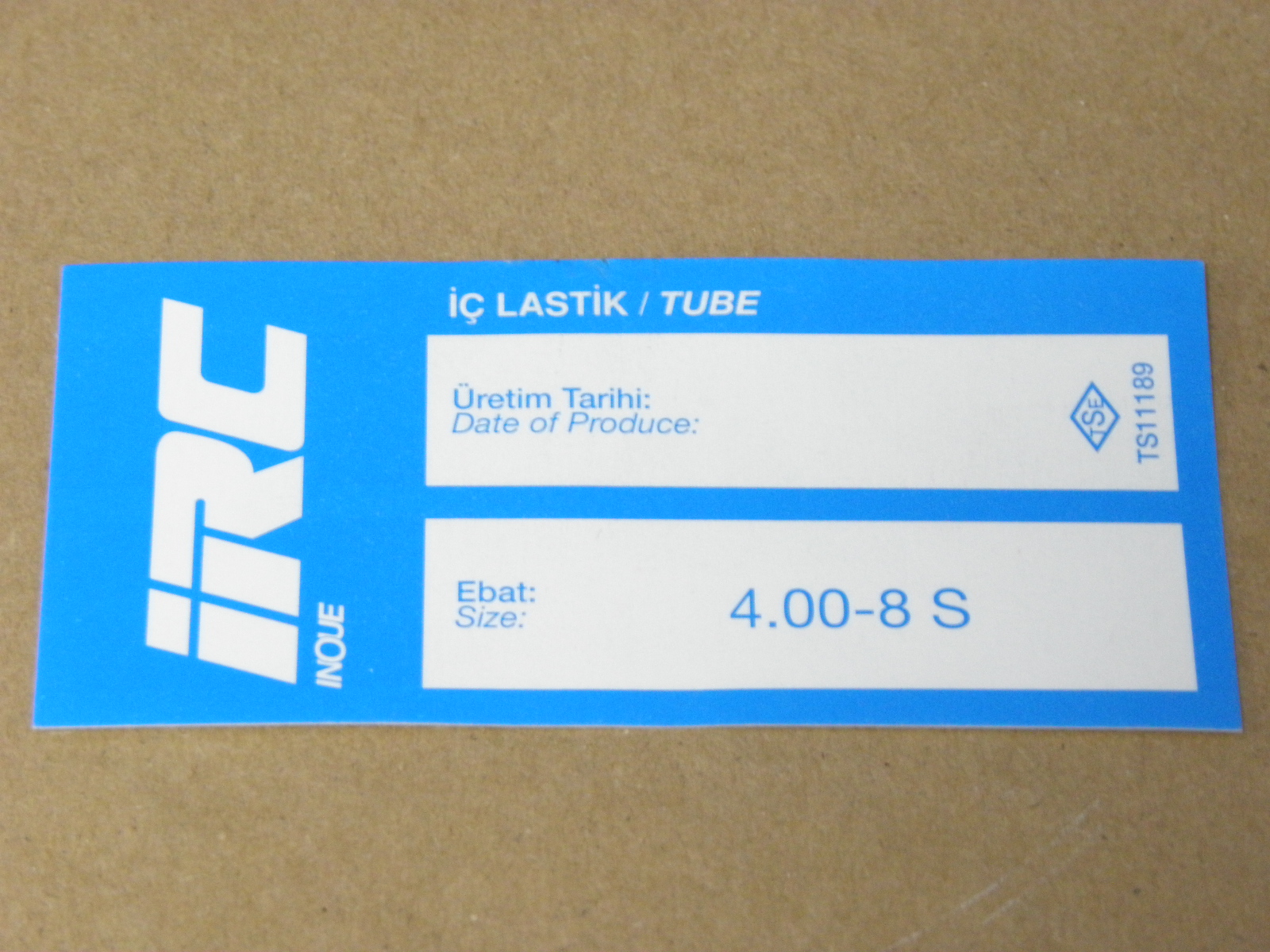 İÇ LASTİK 4.00-8  (DÜZ SİBOP) (8588) (TR13)
