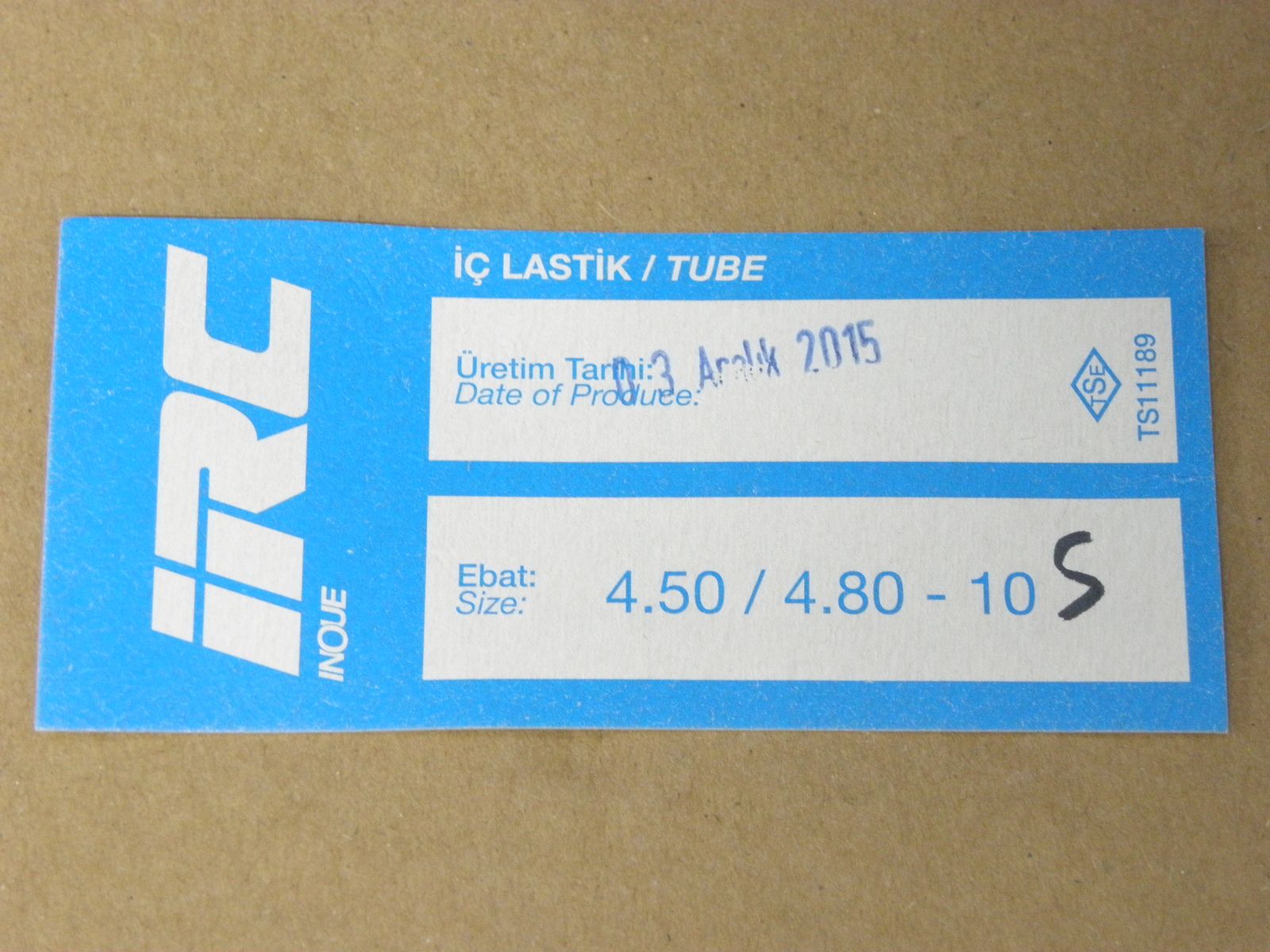 İÇ LASTİK 4.50/4.80-10 (DÜZ SİBOP) (8590) (TR13)
